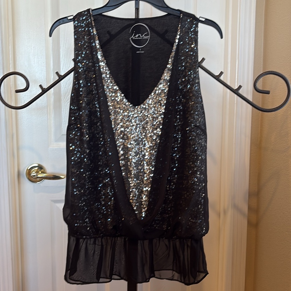 INC black and silver top